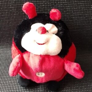 Cute Chubby Red and Black Ladybug Plush Toy